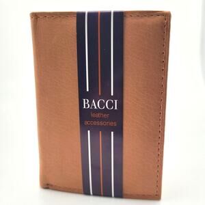 Brown Leather Trifold Wallet Card Holder Billfold Minimalist Mens New Gift